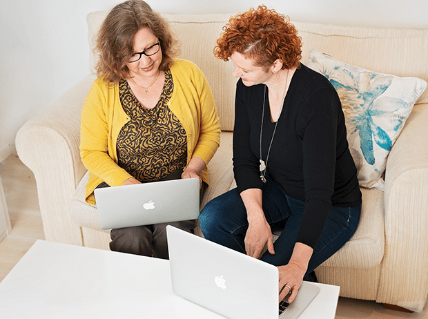 Chantal and Fiona working on the DIY PO Course